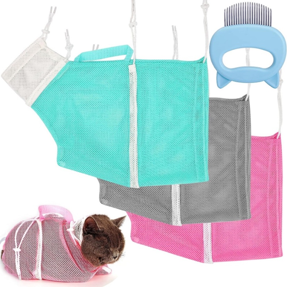 Cat bathing bag set with free comb